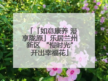 「如意康养 漫享陇原」乐居兰州新区 “慢时光”开出幸福花