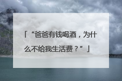 “爸爸有钱喝酒，为什么不给我生活费？”