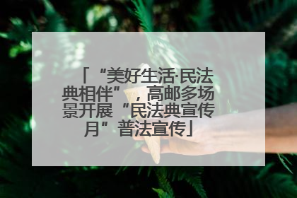 “美好生活·民法典相伴”，高邮多场景开展“民法典宣传月”普法宣传