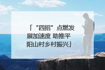 “四招”点燃发展加速度 助推平阳山村乡村振兴
