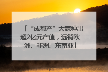 “成都产”大蒜种出超2亿元产值，远销欧洲、非洲、东南亚