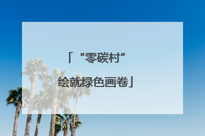 “零碳村” 绘就绿色画卷
