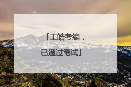 王皓考编，已通过笔试