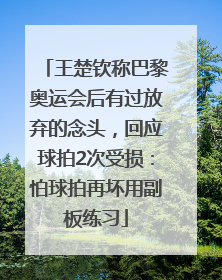 王楚钦称巴黎奥运会后有过放弃的念头，回应球拍2次受损：怕球拍再坏用副板练习