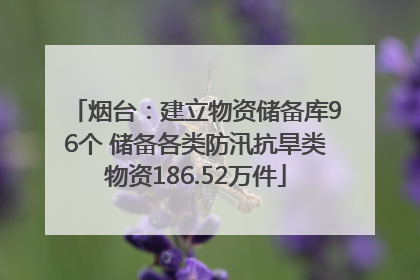 烟台：建立物资储备库96个 储备各类防汛抗旱类物资186.52万件