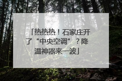 热热热！石家庄开了“中央空调”？降温神器来一波