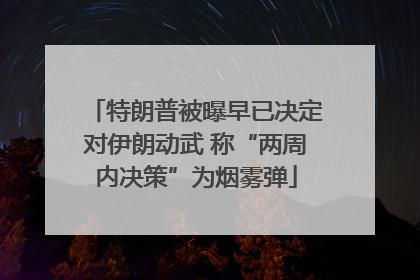 特朗普被曝早已决定对伊朗动武 称“两周内决策”为烟雾弹