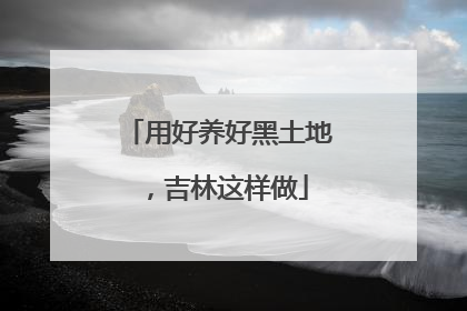 用好养好黑土地，吉林这样做