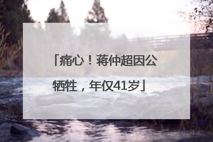 痛心！蒋仲超因公牺牲，年仅41岁