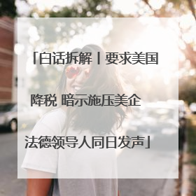 白话拆解丨要求美国降税 暗示施压美企 法德领导人同日发声