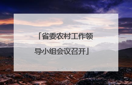 省委农村工作领导小组会议召开