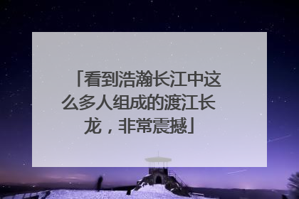 看到浩瀚长江中这么多人组成的渡江长龙，非常震撼