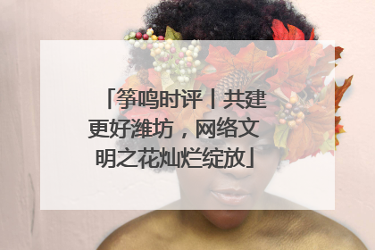 筝鸣时评丨共建更好潍坊，网络文明之花灿烂绽放