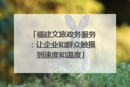 福建文旅政务服务：让企业和群众触摸到速度和温度