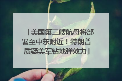美国第三艘航母将部署至中东附近！特朗普质疑美军钻地弹效力