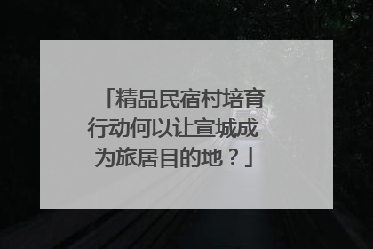 精品民宿村培育行动何以让宣城成为旅居目的地？