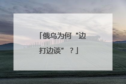 俄乌为何“边打边谈”？