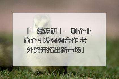 一线调研丨一则企业简介引发强强合作 老外贸开拓出新市场