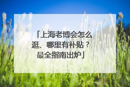 上海老博会怎么逛、哪里有补贴？最全指南出炉