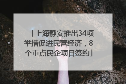 上海静安推出34项举措促进民营经济，8个重点民企项目签约