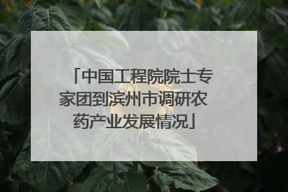中国工程院院士专家团到滨州市调研农药产业发展情况