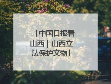 中国日报看山西｜山西立法保护文物