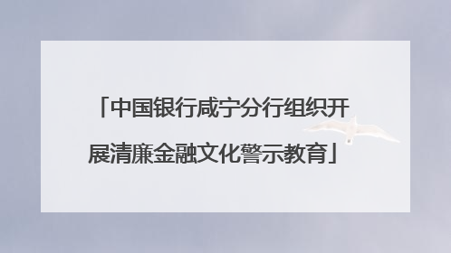 中国银行咸宁分行组织开展清廉金融文化警示教育