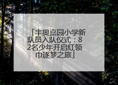 丰奥嘉园小学新队员入队仪式：82名少年开启红领巾逐梦之旅