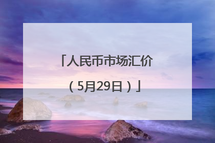 人民币市场汇价（5月29日）