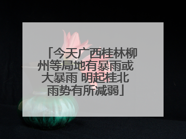 今天广西桂林柳州等局地有暴雨或大暴雨 明起桂北雨势有所减弱