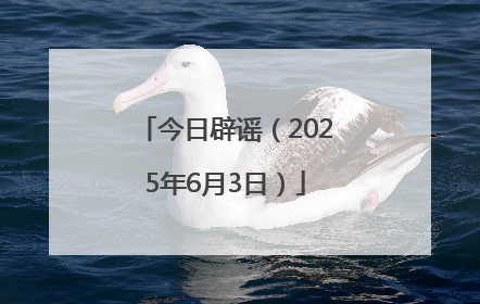 今日辟谣（2025年6月3日）