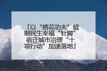 以“绣花功夫”缝制民生幸福“针脚” 宿迁城市治理“十项行动”加速落地