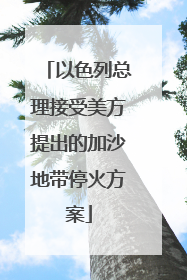 以色列总理接受美方提出的加沙地带停火方案