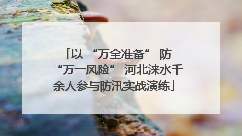 以 “万全准备” 防 “万一风险” 河北涞水千余人参与防汛实战演练
