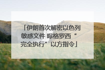 伊朗首次解密以色列敏感文件 曝格罗西“完全执行”以方指令