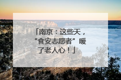 南京：这些天，“食安志愿者”暖了老人心！