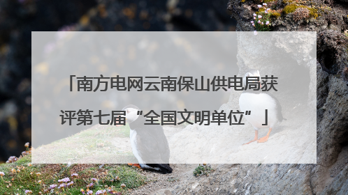 南方电网云南保山供电局获评第七届“全国文明单位”
