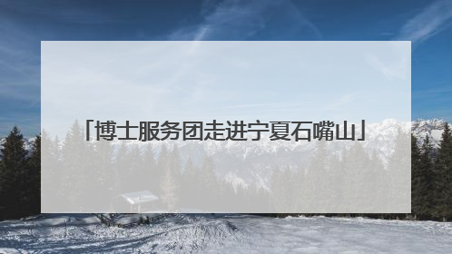 博士服务团走进宁夏石嘴山