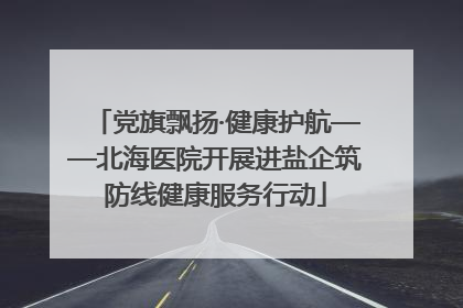 党旗飘扬·健康护航——北海医院开展进盐企筑防线健康服务行动