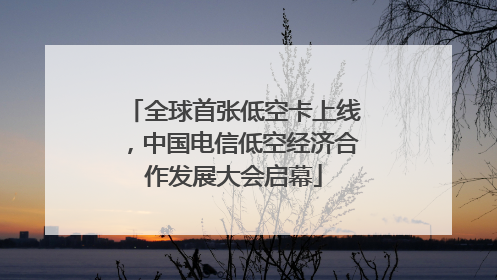 全球首张低空卡上线，中国电信低空经济合作发展大会启幕