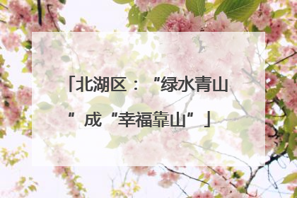 北湖区：“绿水青山”成“幸福靠山”