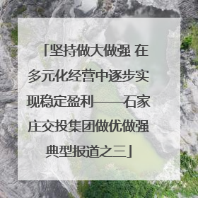 坚持做大做强 在多元化经营中逐步实现稳定盈利——石家庄交投集团做优做强典型报道之三