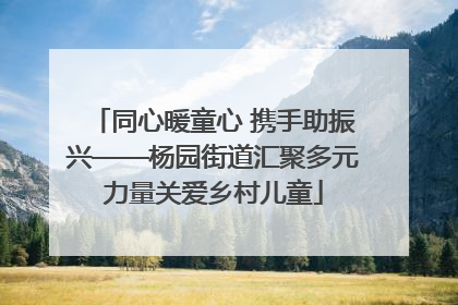 同心暖童心 携手助振兴——杨园街道汇聚多元力量关爱乡村儿童