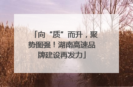 向“质”而升，聚势图强！湖南高速品牌建设再发力