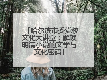 哈尔滨市委党校文化大讲堂：解锁明清小说的文学与文化密码