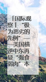 国际观察丨“极为恶劣的先例”——美国横逆中东再显“强食弱肉”本性