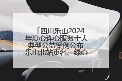 四川乐山2024年度心连心服务十大典型公益案例公布 乐山北站更名、绿心路井盖治理等上榜