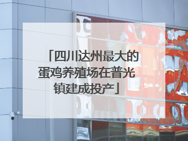四川达州最大的蛋鸡养殖场在普光镇建成投产