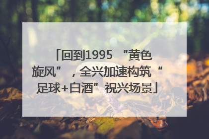 回到1995 “黄色旋风”，全兴加速构筑“足球+白酒”祝兴场景