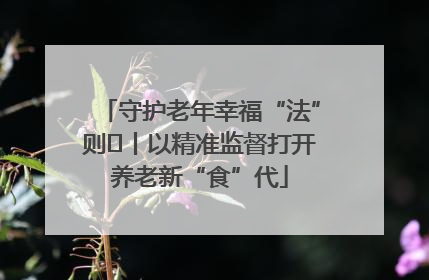 守护老年幸福“法”则⑮丨以精准监督打开养老新“食”代